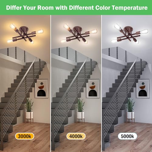 4 Light Semi Flush Mount Ceiling Light Fixture