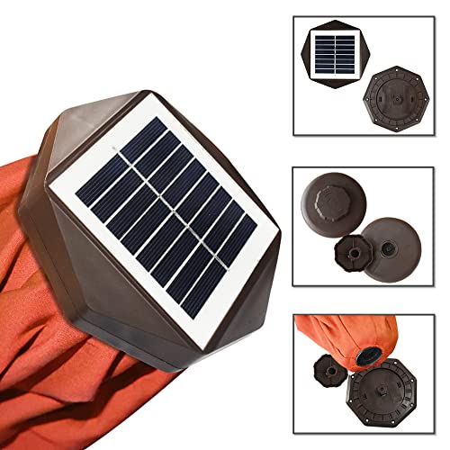 USA 10-Year-Non-Fading 9ft Market Patio Umbrella, Commercial Grade Table Sun Umbrella with 80 Solar LED Lights, Crank Open, Windproof & UPF 50+ UV Protection for Garden, Deck, Pool, Backyard, Rust