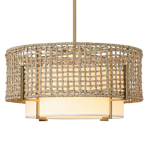 19.7" Rattan Chandelier