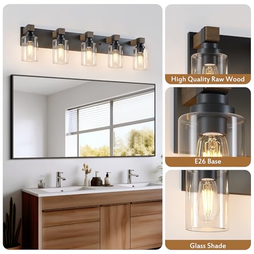 Farmhouse 5 Light Bathroom Vanity Light Fixtures