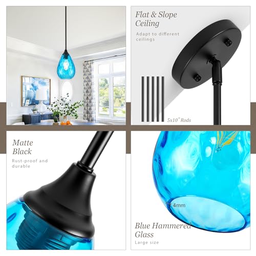 Black Pendant Lights Kitchen Island 2 Pack (2 Count)