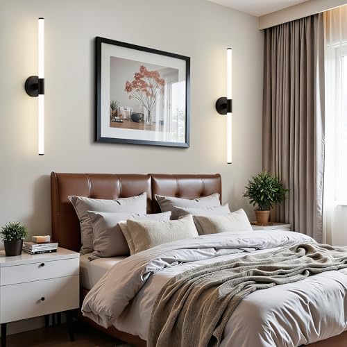 LED Bathroom Vanity Lights Black Wall Sconce Modern 30"