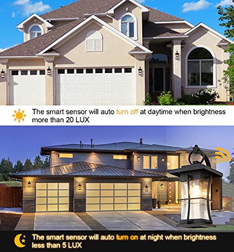 Dusk to Dawn Outdoor Wall Lantern Exterior Light Fixtures Wall Mount Porch Light with Photocell Sensor Waterproof Outside Wall Lights for House