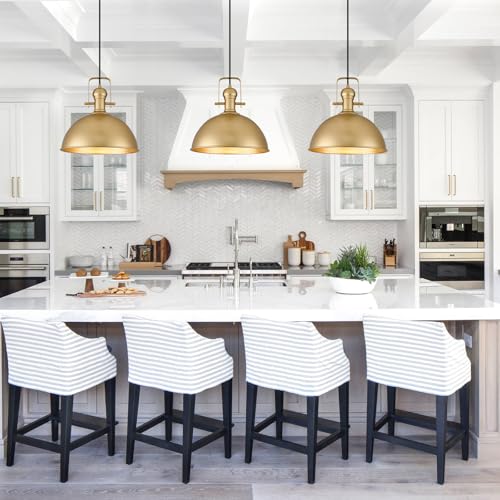 12 Inch Gold Modern Pendant Lights for Kitchen Island 3 Pack (3 Count)