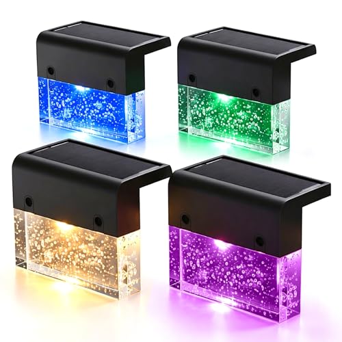 Solar Deck Lights Outdoor 4 Pack (4 Count)