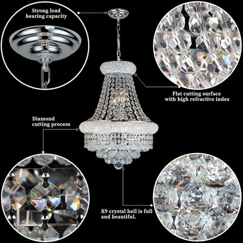 Chrome Crystal Chandeliers for Dining Room