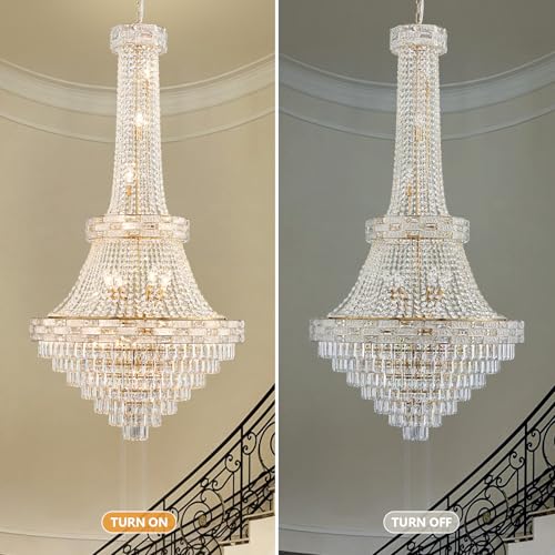 25 Light Gold Crystal Chandelier