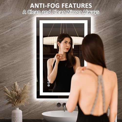 23.6"x35.4" LED Bathroom Mirror with Lights