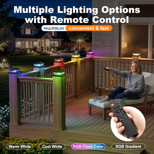 4x4 Post Solar Lights Color Changing with Remote (8 Count)