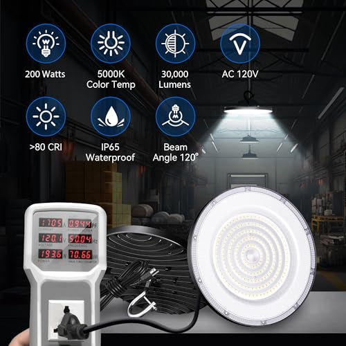 4 Pack UFO LED High Bay Light 200W (4 Count)