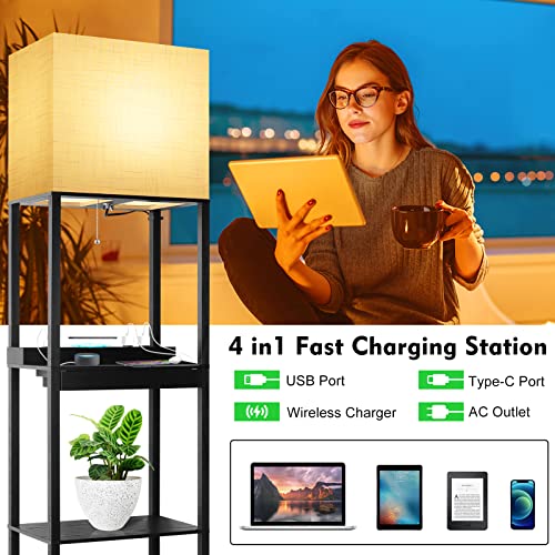 Plus Charging Station Floor Lamp with Wireless Charger