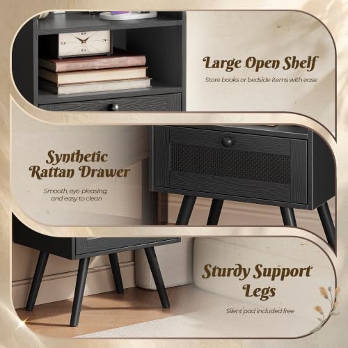 Nightstands with Charging Station (2 Count)