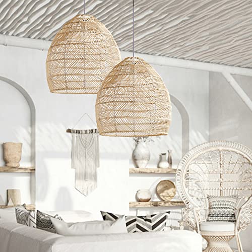 1 Light Rattan Woven Pendant Light Shades