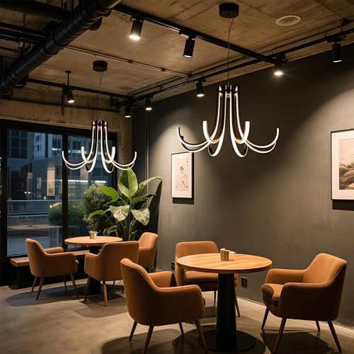 24.4 Inch Black Dimmable Modern LED Chandelier with Remote Control
