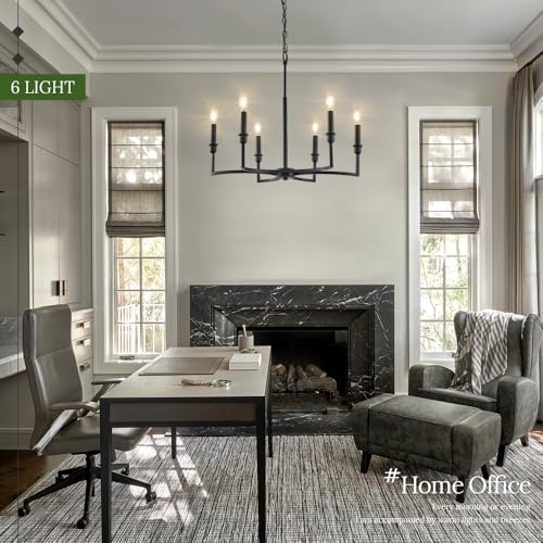 6 Light Candelabra Chandelier Dining Room Black Chandeliers 26in