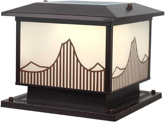 Modern Patio Solar Pillar Lights Square Fence Outdoor Table Lamp Led Pillar Light Adjustable by Remote Control Ip54 Waterproof Classic Vintage Column Lights Deck Walkw