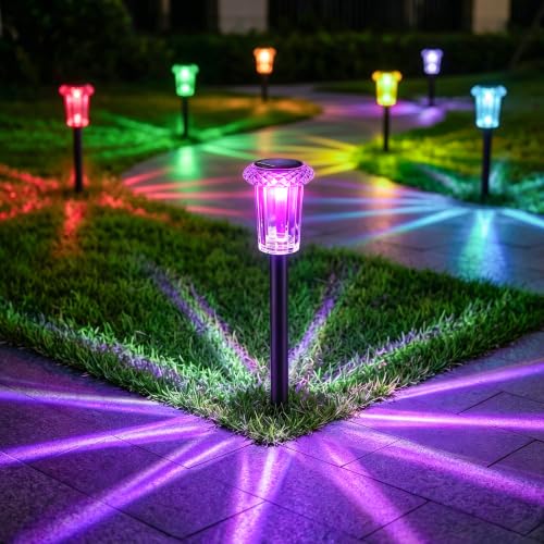 Solar Pathway Lights Outdoor Waterproof Starburst Pattern 10 Pack (10 Count)