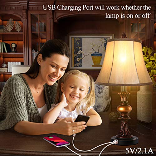 Touch Control Traditional Table Lamp Set of 2 (2 Count)