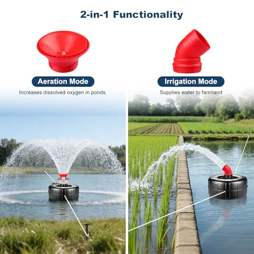 Pond Fountain Aerator with Color LED Lights