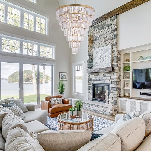 Large Crystal Chandelier for High Ceiling