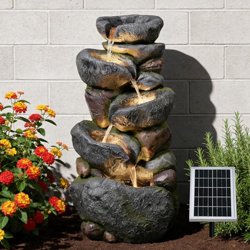 36.2" H Solar Water Fountain Outdoor Garden 5