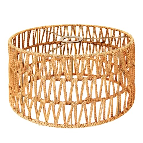 Hanging Light Boho Lamp Shades Small Lamp Shades for Table Lamps Vintage Rattan Lampshade for Hanging Lamp Wall Sconce Floor Lamp Woven LampShades for Living Room Decor Pendant Light