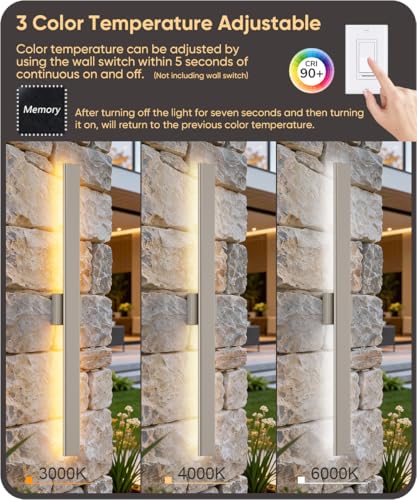 39.4" Nickel LED Outdoor Wall Light (2 Count)