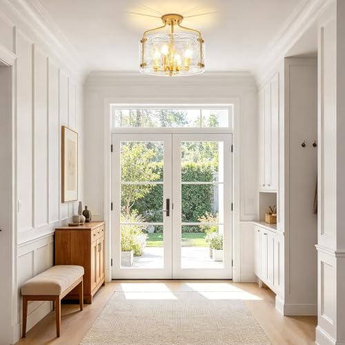 Modern Semi Flush Ceiling Light Gold Hallway Light Fixtures Entryway Lights