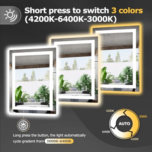 24"X32" LED Bathroom Mirror with Lights
