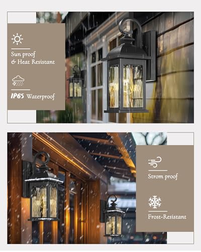 2 Packs Outdoor Waterproof Wall Lights Fixture (2 Count)