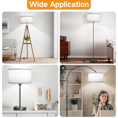 White Large Drum Lamp Shades for Floor Lamps
