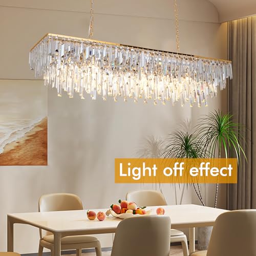 47" Modern Rectangle Crystal Chandelier