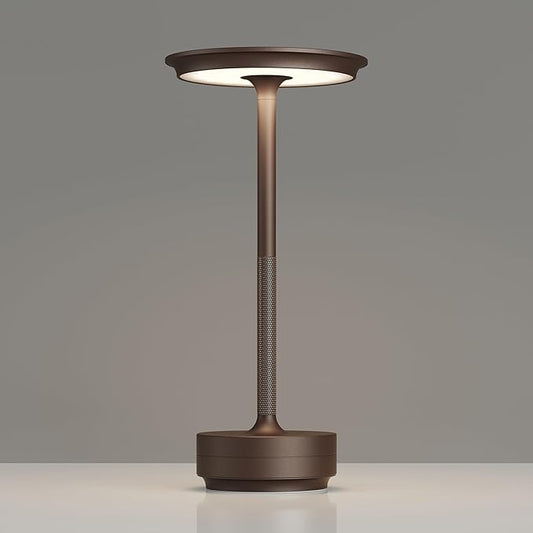 1 Pack Rechargeable Table Lamps Cordless, Portable 5000mAh Outdoor Table Light, 3 Color Stepless Dimming LED Table Lamp with Memory Function, for Home/Dinner/Patio/Restaurant.(Brown)