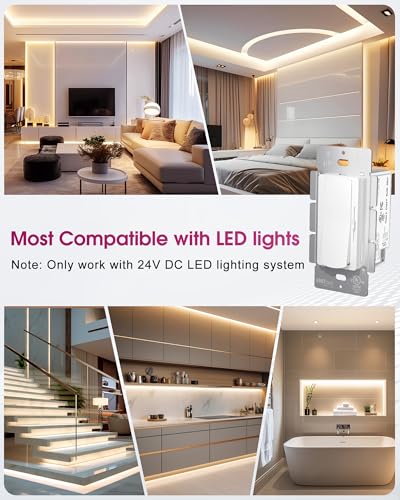 Dimmer Light Switch & 24V 60W Dimmable LED Driver 2 in 2PK