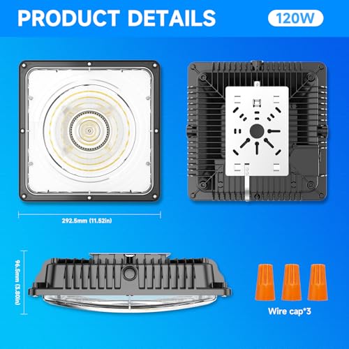 LED Canopy Light for Gas Station Light (120W 1PACK ADJUSTABLE)