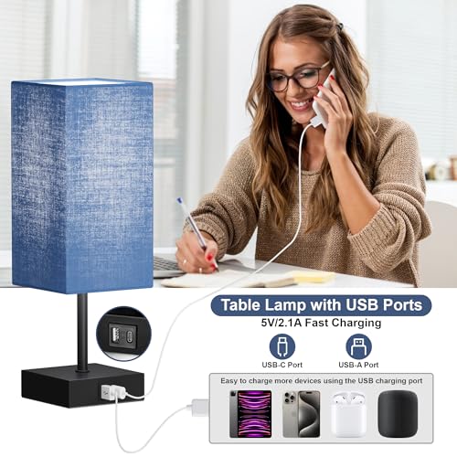 Touch Bedside Table Lamp for Bedroom (2 Count)