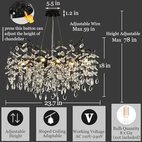 Modern Crystal Tree Branch Chandelier