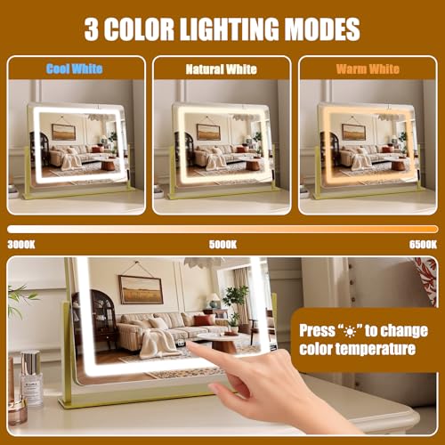 Vanity Mirror with Lights 22"×17"