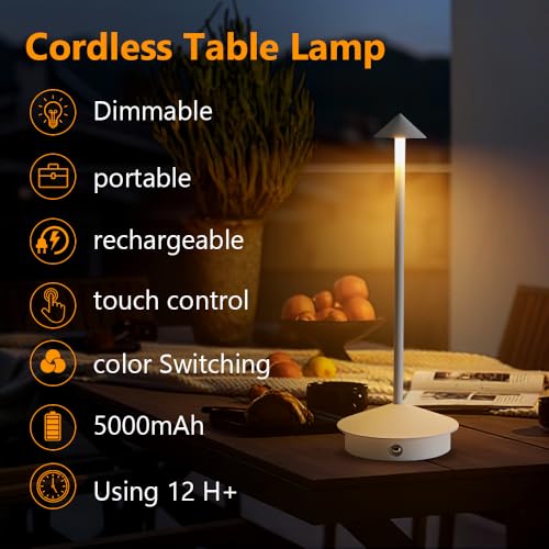 2 Pack LED Rechargeable Cordless Table Lamps