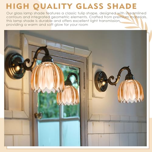 4 Pcs Glass Tulip Lamp Shade (4 Count)