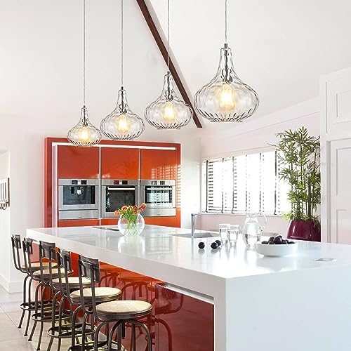 11" Brushed Nickel Hammered Glass Pendant Light