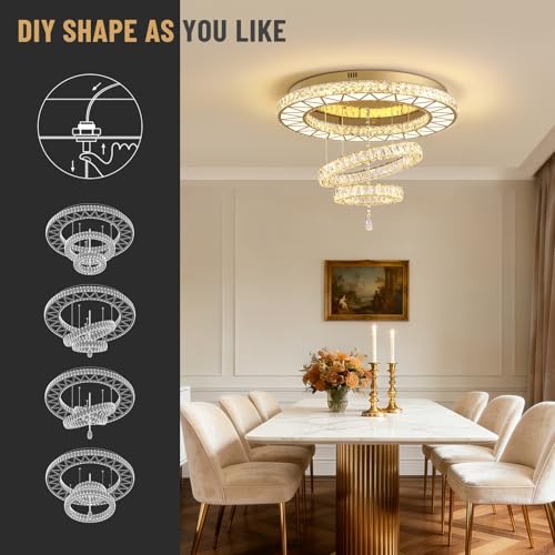 32" Gold Crystal Chandeliers