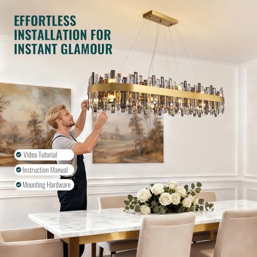 Gold Crystal Chandelier for Dining Room