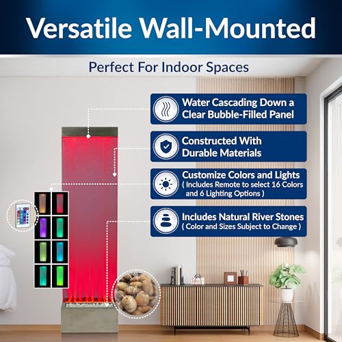 MLT134SL Indoor Floor Bubble Wall Water Fountain with Color