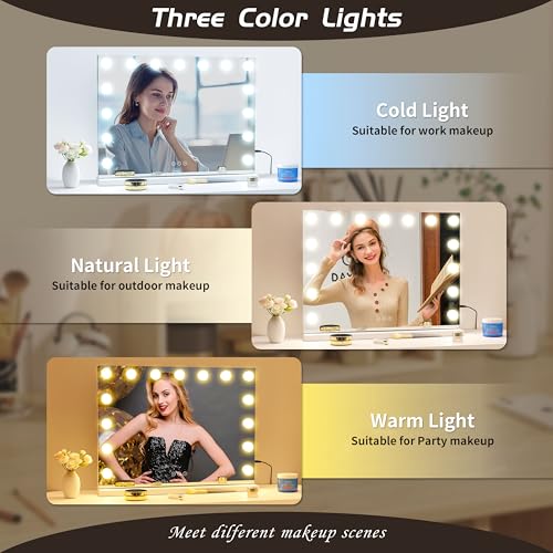 Vanity Mirror with Lights Lighted Makeup Mirror with 15 Dimmable LED Bulbs