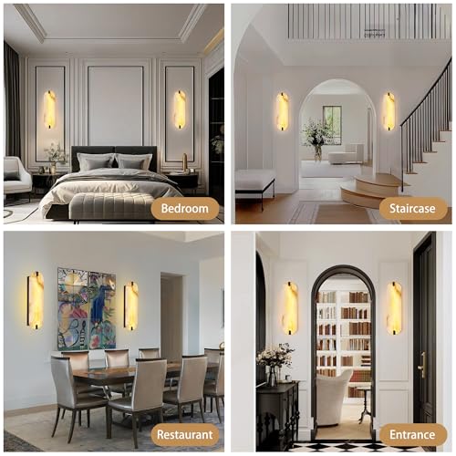 19in Alabaster Wall Sconces