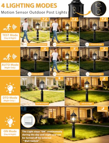 Motion Sensor Outdoor Post Lights