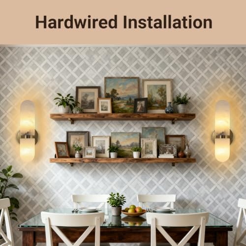 Alabaster Wall Sconces Bathroom Vanity Light Gold 13in 1 Pack