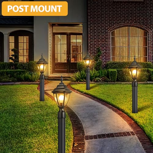 18" Updated Large Dusk to Dawn Outdoor Post Lights