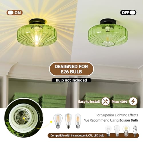 Glass Semi Flush Ceiling Lights